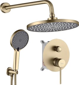 Zestaw natryskowy podtynkowy Rea Lungo Stripe Złoty Szczotkowany + BOX