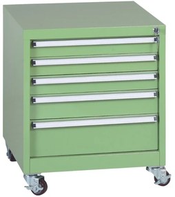Wózek warsztatowy mobilny do stołów GL, 5 szuflad, 565 x 580 x 670 mm