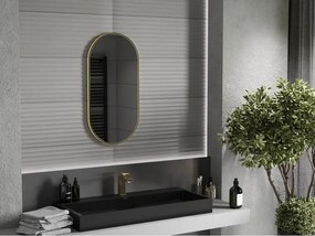 Mexen Loft lustro łazienkowe owalne 80 x 40 cm, rama złota szczotkowana - 9851-080-040-000-50