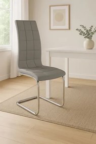 Popielate Pikowane Krzesło Na Płozach F3-C26