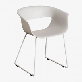 Zestaw 2 Krzeseł Jadalnianych Z Polipropylenu I Stali Alanys Biało-szary - Sklum