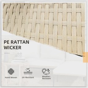 Outsunny Zestaw mebli ogrodowych z rattanu PE, 122 x 79 x 75 cm, Natur + Krémowy