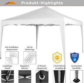Instent Namiot ogrodowy - 3 x 3 m, biały + 4 boki