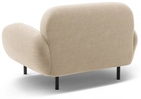 Beżowy fotel z materiału bouclé Poppy – Micadoni