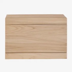 Zestaw Wiszących Mebli Łazienkowych 60x45 Cm Z Drewna Tekowego Belivetta Jasne Drewno Tekowe - Sklum