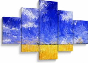 Obraz - Obraz olejny, Złote pole (125x70 cm)