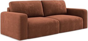 Rozkładana/ze schowkiem sofa z tkaniny szenilowej w kolorze terakoty 252 cm Kona – Makamii