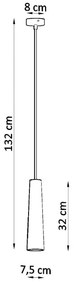 Biała lampa wisząca z ceramicznym kloszem ø 8 cm Alverna – Nice Lamps