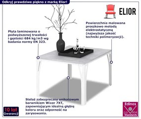 Nowoczesny stolik kawowy biały + beton Hordos 4X