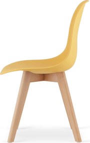 PROMOCJA Musztardowe krzesło KITO z bukowymi nogami II. jakość