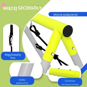 Outsunny Zestaw huśtawek dla dzieci z siatką do wspinaczki i drabinką, dla dzieci 3-8 lat, konstrukcja ze stali, Zielony