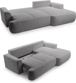 Narożnik VELO wolnostojący układ L strona Prawa z funkcją spania w tkaninie Coral 80