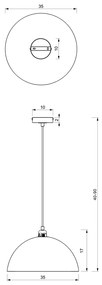 Lampa wisząca BETA NAVY BLUE/GOLD 1xE27 35cm, granatowa, złota, pojedyncza