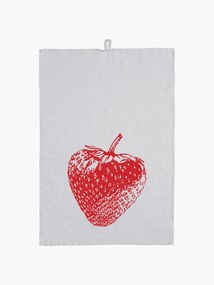 Ręcznie wykonany ręcznik kuchenny z lnu Strawberry