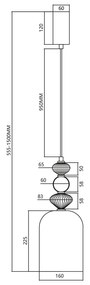 Lampa wisząca ARTE 12W LED śr. 16cm czarna, pojedyncza