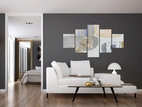 Obraz - Obraz z kwiatami i teksturami (125x70 cm)