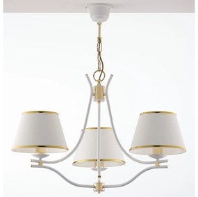 Jupiter 2085 - Żyrandol na łańcuchu SAMBA 3xE27/15W/230V biały/złoty