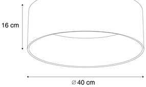 Nowoczesna lampa sufitowa czarny aksamit 40 cm z LED z 3-stopniowym ściemnianiem - Sue Nowoczesny Oswietlenie wewnetrzne