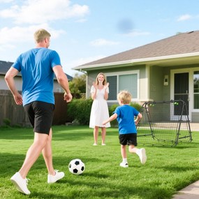 HOMCOM Bramka Piłkarska, Regulowana, Składana, Metalowa Rama, 100 x 95 cm, Czarny