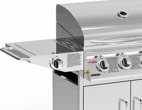 Avenberg Grill gazowy ze stali nierdzewnej z bocznym palnikiem Vermont, 136 x 53 x 105,5 cm