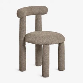 Zestaw 4 Krzeseł Jadalnianych Z Tkaniny Bouclé Gia Bouclé Pszenica Brązowa - Sklum