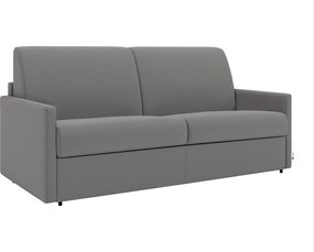 Kanapa 4-osobowa rozkładana typu express z tkaniny - Kolor: jasnoszary - Pow. spania: 160 cm - Materac 18 cm CALIFE