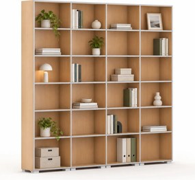 Biblioteka SILVER LINE, 4 kolumny, 2230 x 2400 x 400 mm, buk