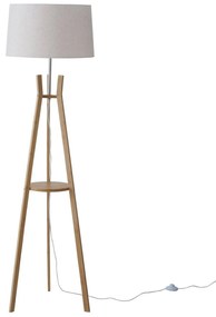 Lampa stojąca do salonu AVAL, klosz z materiału imitującego len, 153 cm