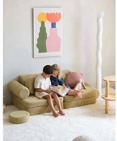 Zielona sofa dla dzieci z materiału bouclé 132 cm Settee – Wigiwama