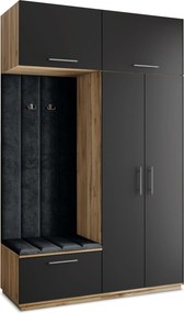 Masseno Garderoba REMA 150/240/60 cm Nowoczesna Szafa do Przedpokoju Dąb wotan