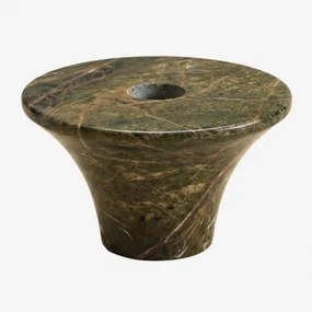 Zestaw 2 Świeczników Z Naturalnego Kamienia Bellvion Zielony Marmur Forest - Sklum