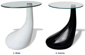 Czarny stolik kawowy w połysku  ze szklanym blatem - Anra 3X