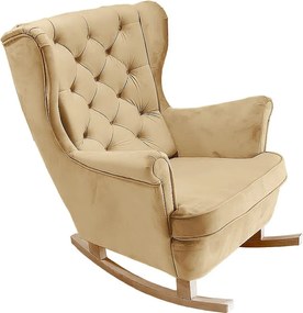 Fotel Relax z Tapicerowanym Siedzeniem i Podłokietnikami, Fotel TV 102x81x95cm Beżowy_29804