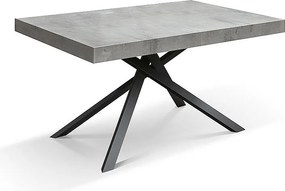 Stół drewniany, wykończenie cementowo-szare, podstawa antracytowa, rozkładany 140x90 - FORTE DEI MARMI