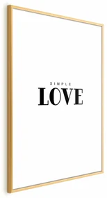 Plakat Simple Love 21x30 cm z ramą złotą z marginesem ARTGEIST B