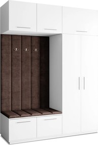 Masseno Garderoba REMA 180/240/60 cm Nowoczesna Szafa do Przedpokoju Biała, MONOLITH 29 (Brązowy)