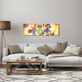 Obraz - Przyjaźń (z zegarem) (90x30 cm)