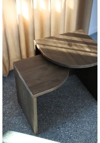 Ciemnobrązowe stoliki zestaw z litego drewna sosnowego 2 szt. Combine – Karup Design