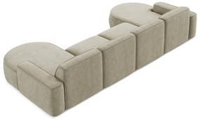 Beżowy narożnik z tkaniny szenilowej (w kształcie litery U) Omao – Makamii