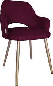 Krzesło Milano tkanina Welur noga metalowa : Kolor nogi - Złota stożek, Kolor tkaniny - VELVET - MG02, Typ siedziska - Siedzisko stałe