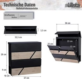 STILISTA  Skrzynka pocztowa Seul, 370 x 370 x 100 mm