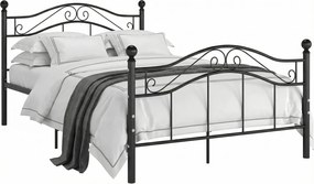 Metalowe czarne loftowe łózko 120x200 cm D9-D00