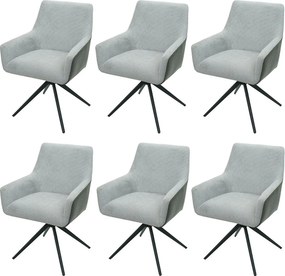 Krzesło do jadalni MCW-L91 (zestaw 6 sztuk),  jasnoszary sztuczna skóra ciemnoszary