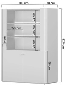 Witryna Elivo 100 cm - eukaliptus / dąb baltic dune