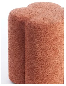 Pomarańczowy puf z materiału bouclé Nalani – Light &amp; Living