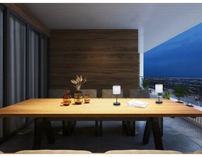 Czarno-biała lampa stołowa LED ze ściemniaczem (wysokość 34,5 cm) Riva – Fischer &amp; Honsel