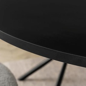 Stół Okrągły LAUREN 80 cm Czarny Loft Nowoczesny