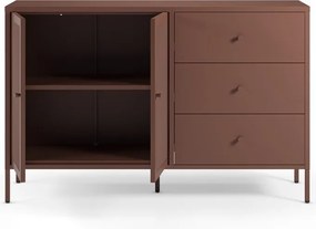 Bordowa metalowa komoda 140x90x40 cm Fayna – Marckeric