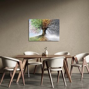 Obraz na szkle - Drzewo czterech pór roku (70x50 cm)