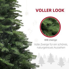 HOMCOM Choinka jodła alpejska, naturalny wygląd, szeroka i bujna, 180 x Ø105 cm, Zielona | Aosom PL